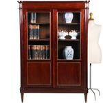 Louis Seize boekenkast in mahonie ca 1800 ronde hoeken goud getrimd (No.342030)