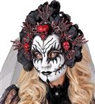 Dia De Los Muertos Masker Zwart Wit Sluier