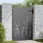 vidaXL Tuinpoort met slot Zwart 85 x 150 cm Poedergecoat staal
