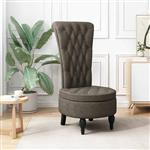 vidaXL Slipper Stoel Donkergrijs 56,5 x 70 x 110 cm Nep Suede Leer