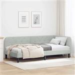 vidaXL Hoekbedframe met hoofdeinde Lichtgrijs 100 x 200 cm Fluweel