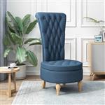 vidaXL Slipper Stoel Blauw 56,5 x 70 x 110 cm Stof