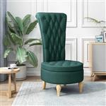 vidaXL Slipper Stoel Donkergroen 56,5 x 70 x 110 cm Stof