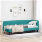 vidaXL Hoekbedframe met hoofdeinde Turquoise 80 x 200 cm Fluweel