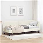 vidaXL Hoekbedframe met hoofdeinde Crème 80 x 200 cm Fluweel