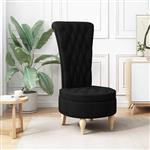 vidaXL Slipper Stoel Zwart 56,5 x 70 x 110 cm Stof