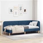 vidaXL Hoekbedframe met hoofdeinde Blauw 80 x 200 cm Stof
