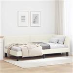 vidaXL Hoekbedframe met hoofdeinde Crème 90 x 200 cm Fluweel