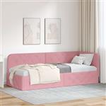 vidaXL Hoekbedframe met hoofdeinde Roze 80 x 200 cm Fluweel