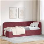 vidaXL Hoekbedframe met hoofdeinde Wijnrood 80 x 200 cm Stof