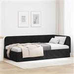 vidaXL Hoekbedframe met hoofdeinde Zwart 90 x 190 cm Fluweel