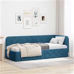 vidaXL Hoekbedframe met hoofdeinde Blauw 80 x 200 cm Fluweel