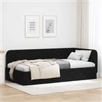 vidaXL Hoekbedframe met hoofdeinde Zwart 100 x 200 cm Stof