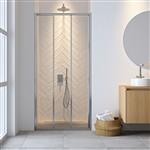 Schuifdeur Driedelig Sealskin Hooked 80x200 cm 6 mm Helder Glas Antikalk Zilver