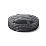 Waskom Luca Sanitair Vetro Rond 39,5x39,5x11 Transparant Glas Incl. Wastafelhouder Smoke