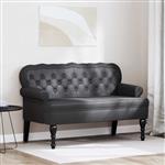 vidaXL Chesterfield Bank Zwart 119.5 x 64.5 x 75 cm Nep Leer