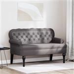vidaXL Chesterfield Bank Grijs 119.5 x 64.5 x 75 cm Nep Leer