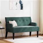 vidaXL Chesterfield Bank Donkergroen 112 x 65,5 x 75 cm Fluweel