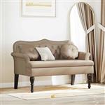vidaXL Chesterfield Bank Cappuccino 120,5 x 65 x 75 cm Nep Leer