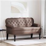 vidaXL Chesterfield Bank Bruin 119.5 x 64.5 x 75 cm Nep Leer