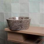 Waskom Loutro Bali T Rond 25x25x12 cm Marmer Taupe