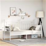 vidaXL Bedframe voor een daybed met hoofdeinde Wit 80 x 200 cm Staal