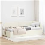 vidaXL Hoekbedframe Crème 80 cm x 200 cm Polyester en multiplex