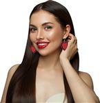 Hartjes Oorbellen Rood Glitters