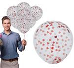Hartjes Confetti Ballonnen Rood Roze 15cm