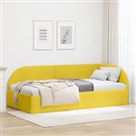 vidaXL Hoekbedframe Geel 80 cm x 200 cm Polyester en multiplex