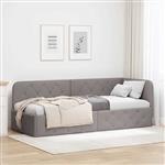 vidaXL Hoekbedframe met hoofdeinde Taupe 80 x 200 cm Stof