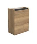 Fonteinkast Sanilux Trendline 52x40x22 cm Rechts Softclose Mat Zwart Natural Oak