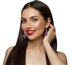 Ruit Oorbellen Blauw Rood