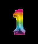1 Jaar Helium Ballon Regenboog Leeg 86cm