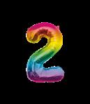 2 Jaar Helium Ballon Regenboog Leeg 86cm