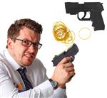 Zwart Nep Pistool Elastiekjes 17cm