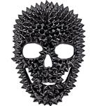 Halloween Masker Zwart Schedel Met Studs