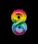 8 Jaar Helium Ballon Regenboog Leeg 86cm