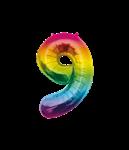 9 Jaar Helium Ballon Regenboog Leeg 86cm