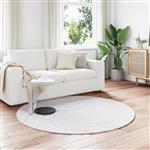 vidaXL Antislip neplederen konijnenbont vloerkleed Olite Wit Ø 200 cm