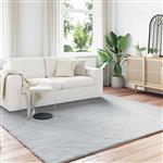 vidaXL Nep Konijnenbont Tapijt Olite Grijs 240 x 240 cm Polyester