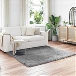 vidaXL Nep Schapenvacht Tapijt Tafalla Grijs 160 x 160 cm Polyester