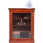 Kleine strakke notenhouten 1-deurs boekenkast of vitrine ca 1865 (No.351930)