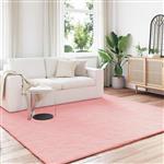 vidaXL Nep Konijnenbont Tapijt Olite Roze 240 x 240 cm Polyester