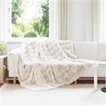 vidaXL Neppels Konijnenbont Deken Olite 4 pcs Wit 220 x 240 cm