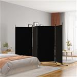 vidaXL Kamerscherm met 4 panelen 346x180 cm stof zwart