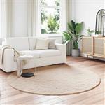 vidaXL Nep Konijnenbont Tapijt Olite Taupe Ø 200 cm Polyester