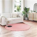 vidaXL Nep Konijnenbont Tapijt Olite Roze Ø 200 cm Polyester