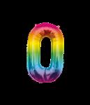 0 Jaar Helium Ballon Regenboog Leeg 86cm