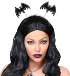 Halloween Haarband Zwart Vleermuis Glitter